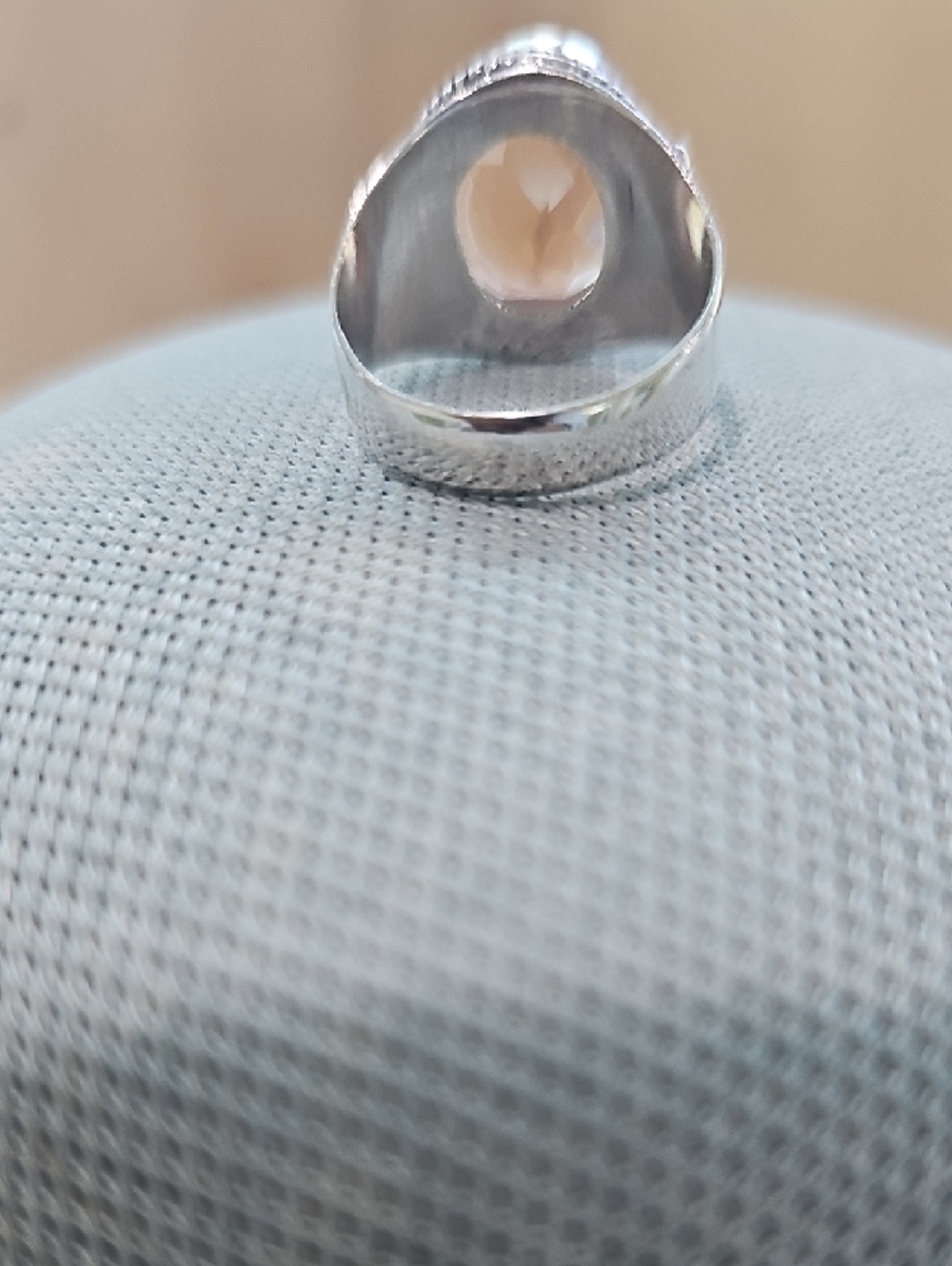Sterling Silver Smoky Quartz Oval Statement Ring - - Picture 5 of 7